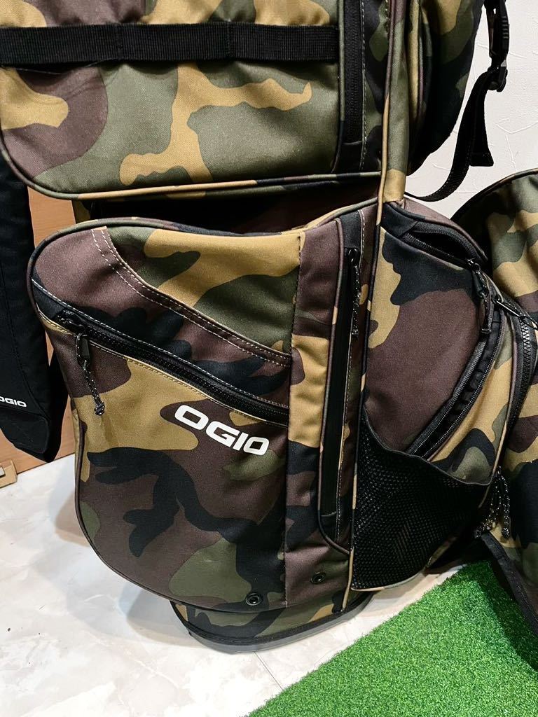 美品OGIO オジオ 希少15分割 2.5kg軽量キャディバッグ 迷彩カモフラ柄 送料無料 超希少/美品/完全完売品 OGIO オジオ アルファコンボイ