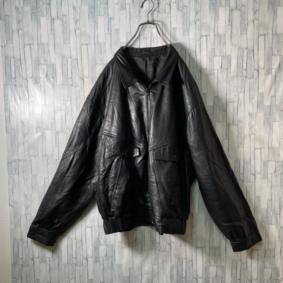 【しなやかライトレザー】豪州製 フライトジャケット 本革 ブラック USA-L_画像5