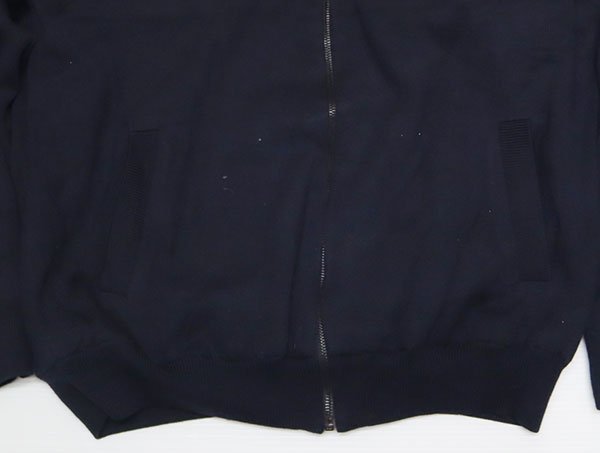 WJ12バーブァーBARBOURイギリス古着ウールジャケット英国ブランドXLビッグサイズ中綿入りインターナショナル濃紺系UK胸ロゴ刺繍セーター_画像4