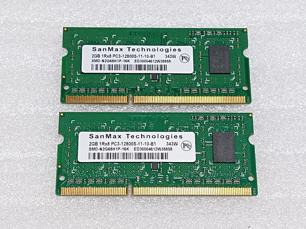 サンマックス SanMax Technologies PC3-12800S 4GB (2GBx2) PC用メモリ_画像1