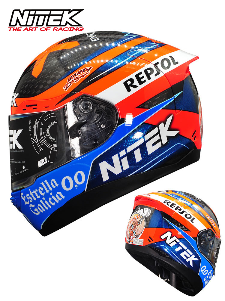 NiTEK REPSOL レプリカ レーシング フルカーボンフルフェイス ヘルメット