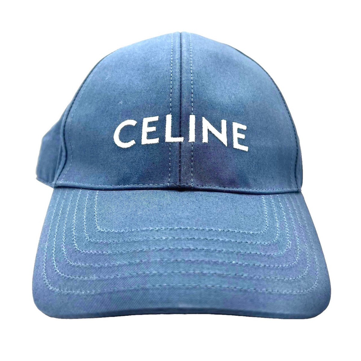 CELINE セリーヌ 刺繍ロゴ ベースボールキャップ 2AUS924N.38NO サイズL 帽子 ユニセックス ネイビー 10-21-43 同梱不可 N_画像2