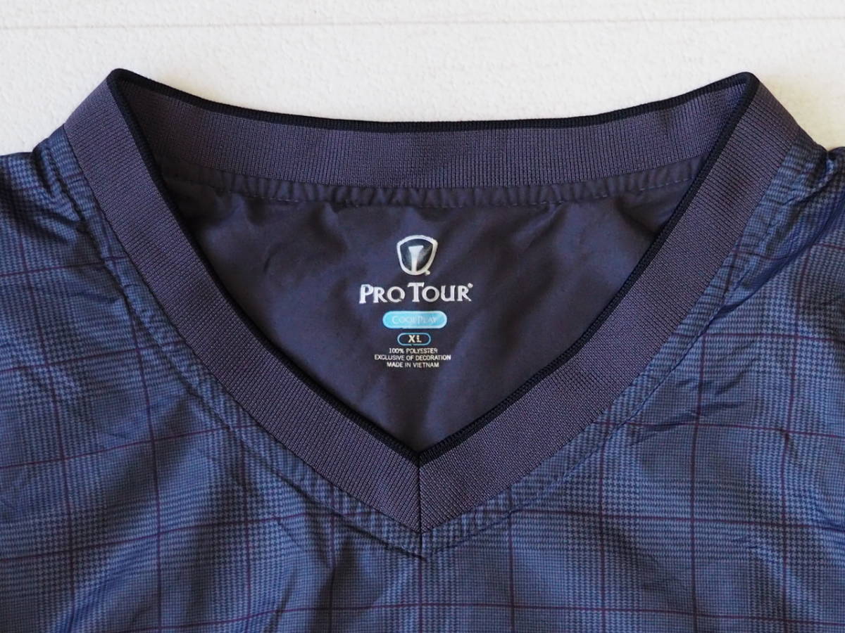 * free shipping * PRO TOUR USA direct import old clothes pull over windbreaker s need Jack men's XL navy gray side pocket attaching 