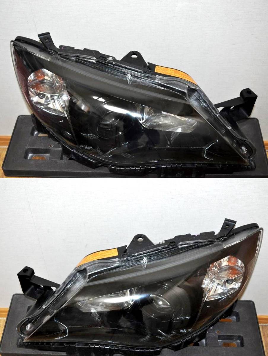 SUBARU GRB GRF GH8 GH7 GH WRX STI インプレッサ HID ヘッドライト 左右 セット 艶 ブラック加工 黄ばみ無し 綺麗 ② ICHIKOH 1809 2E_画像2