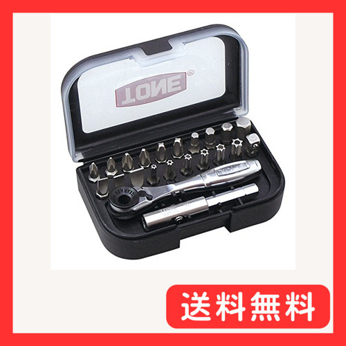 トネ(TONE) ビットラチェットセット BRS20 ビット差込 &6.35mm(1/4) ブラック 内容22点_画像1