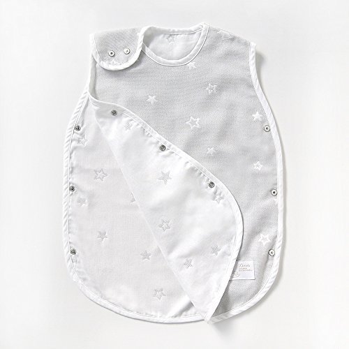 10mois(timowa) double gauze baby sleeper for summer cotton 100% gray baby dress length 58cm newborn baby ~