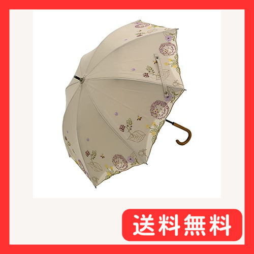 日傘 女優日傘 ショート日傘 完全遮光 遮熱 逃熱 UVカット 刺繍 かわず張り 涼しい 晴雨兼用傘 特殊2重張り 花鳥