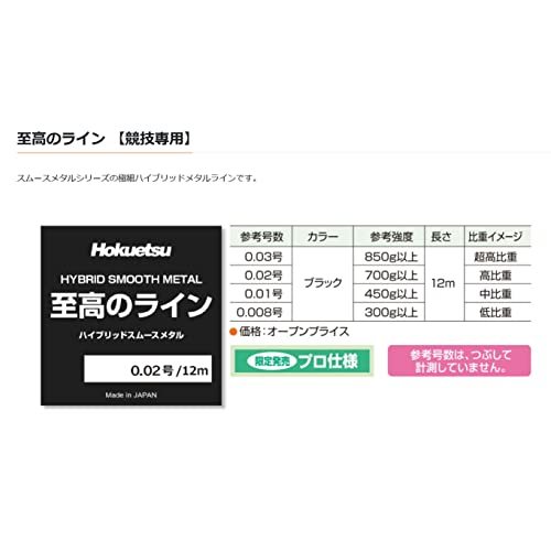 北越産業 至高のライン 【競技専用】 0.03号 12m ブラック_画像3