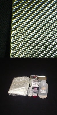 綾織シルバークロス付シンプルＦＲＰ材料セット，樹脂4kg