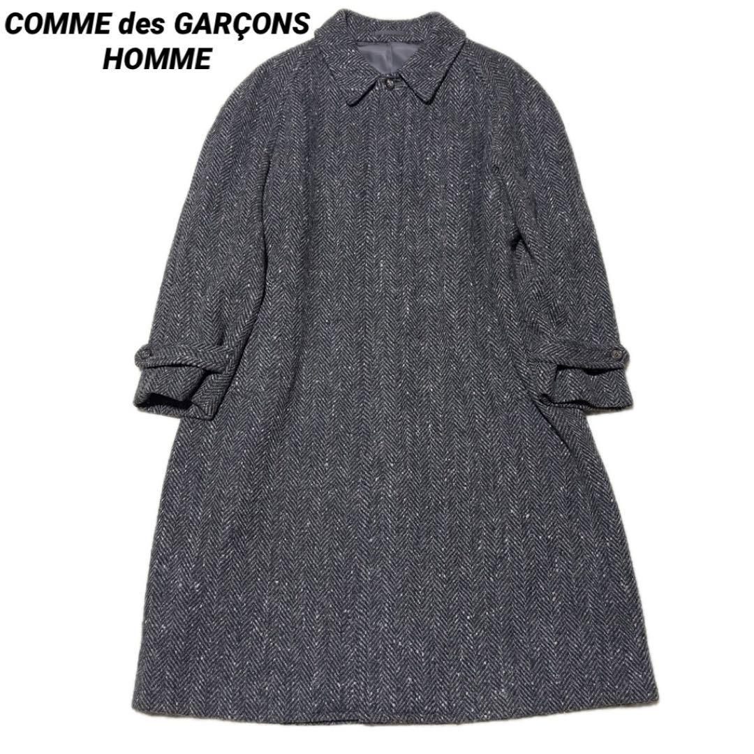 COMME des GARONS HOMME ADなし ヘリンボーン ロングコート ごま塩