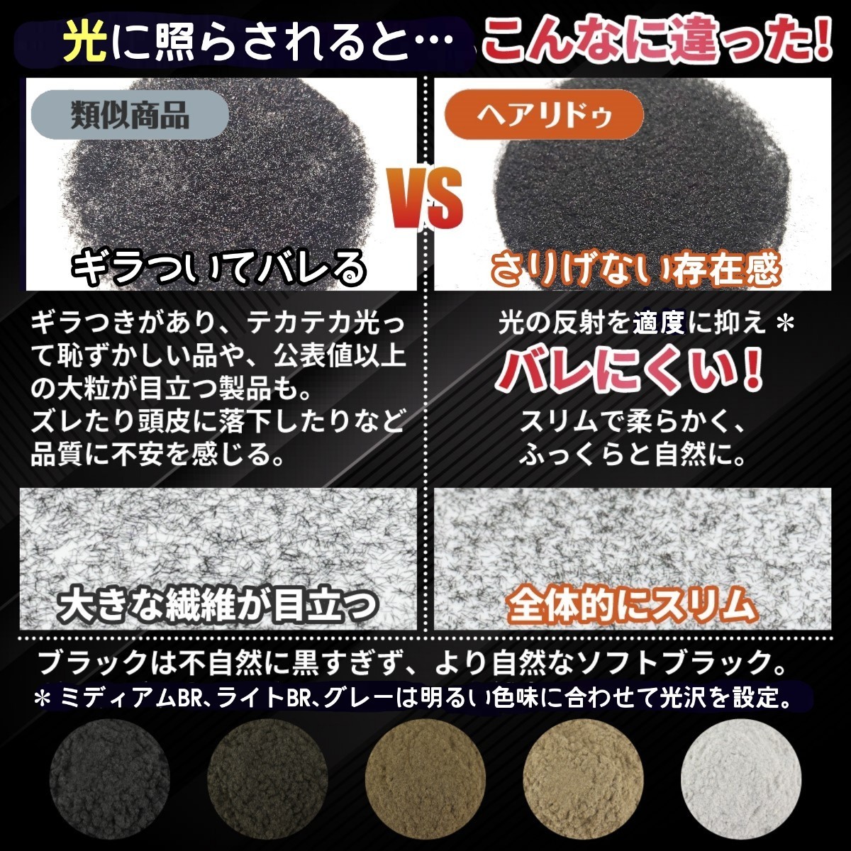 安全試験済■100g薄毛増毛ヘアリドゥパウダーふりかけ詰め替え■ダークブラウン■はげ白髪隠しマイクロスーパーミリオンヘアーパウダー詰替_画像2