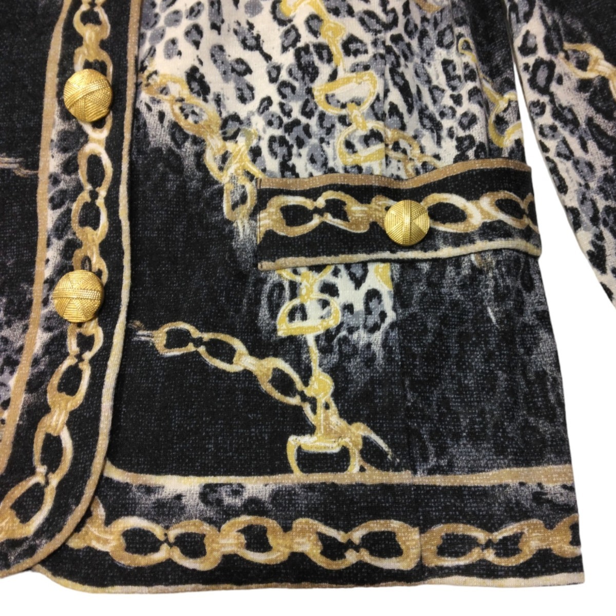 363 【LIOLA】 リオラ イタリア製 金ボタン レオパード 総柄 363 【LIOLA】 リオラ イタリア製 金ボタン レオパード 総柄