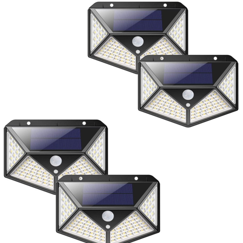 4個　led ソーラーライト センサーライト　LED　投光器 看板 高輝度 玄関　照明　屋外　セキュリティライト　白　ホワイト_画像1