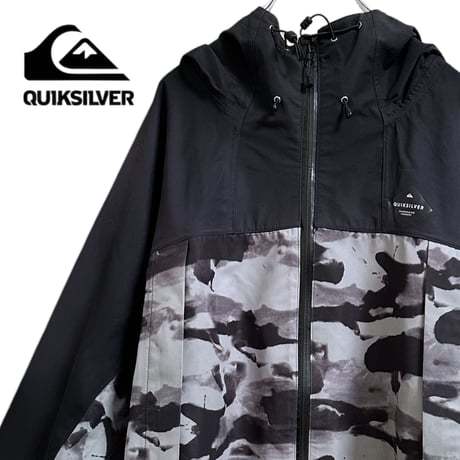 1円スタート!売り切り!! TC107さ@ QUIKSILVER カモフラ ナイロンジャケット メンズXL_画像1