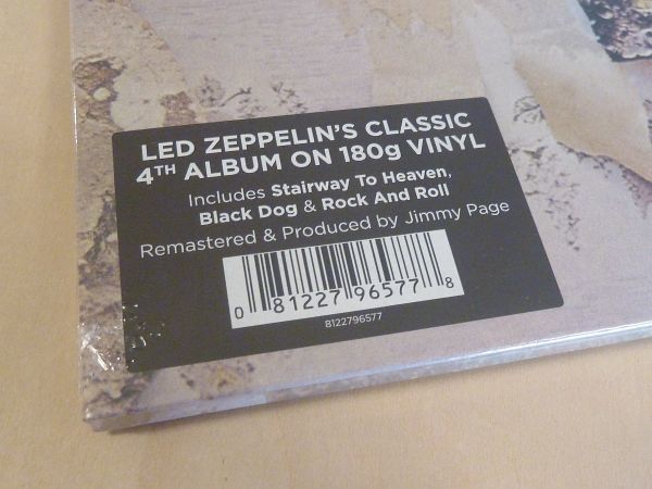 未開封 レッド・ツェッペリン Led Zeppelin IV Untitled 見開きジャケ仕様リマスター復刻180g重量盤LP 4th Jimmy Page 天国への階段_画像4