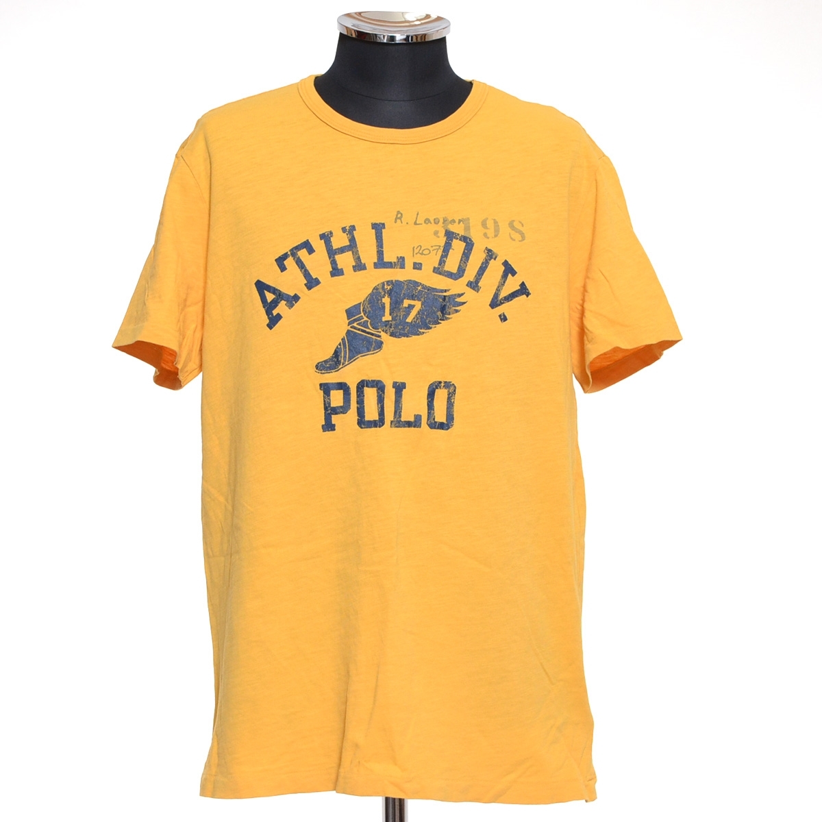 ●495878 POLO RALPH LAUREN ラルフローレン ●Tシャツ 半袖 サイズM メンズ イエロー プリント_画像1