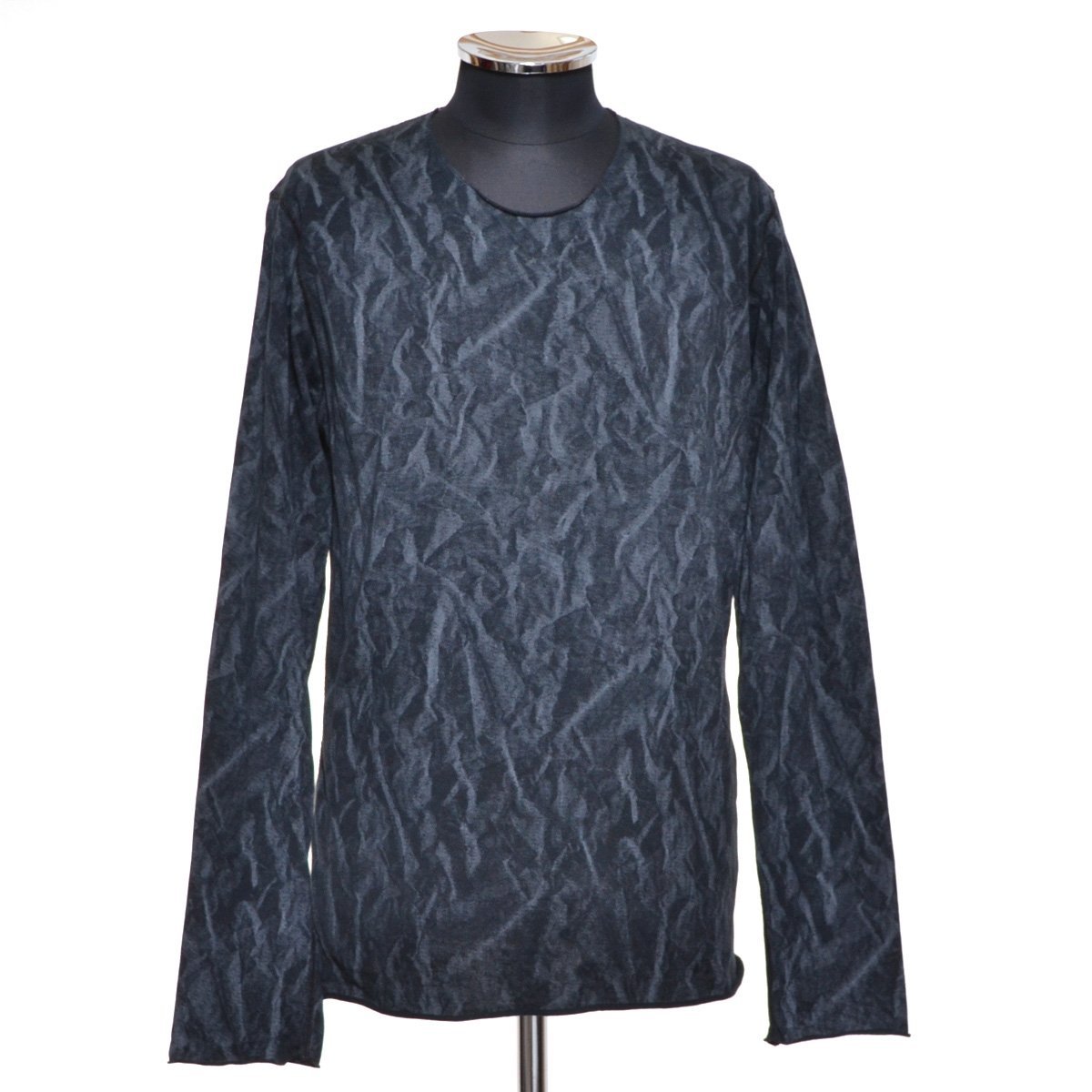 ◆497070 lucien pellat-finet ルシアンペラフィネ ◆長袖Tシャツ グラフィックT バックスカル サイズM メンズ イタリア製 ブラック