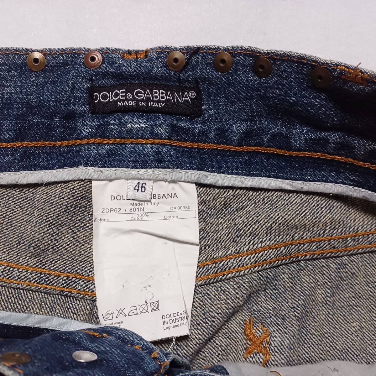 **DOLCE&GABBANA заклепки Denim брюки редкий джинсы Dolce & Gabbana Vintage обработка USED обработка 