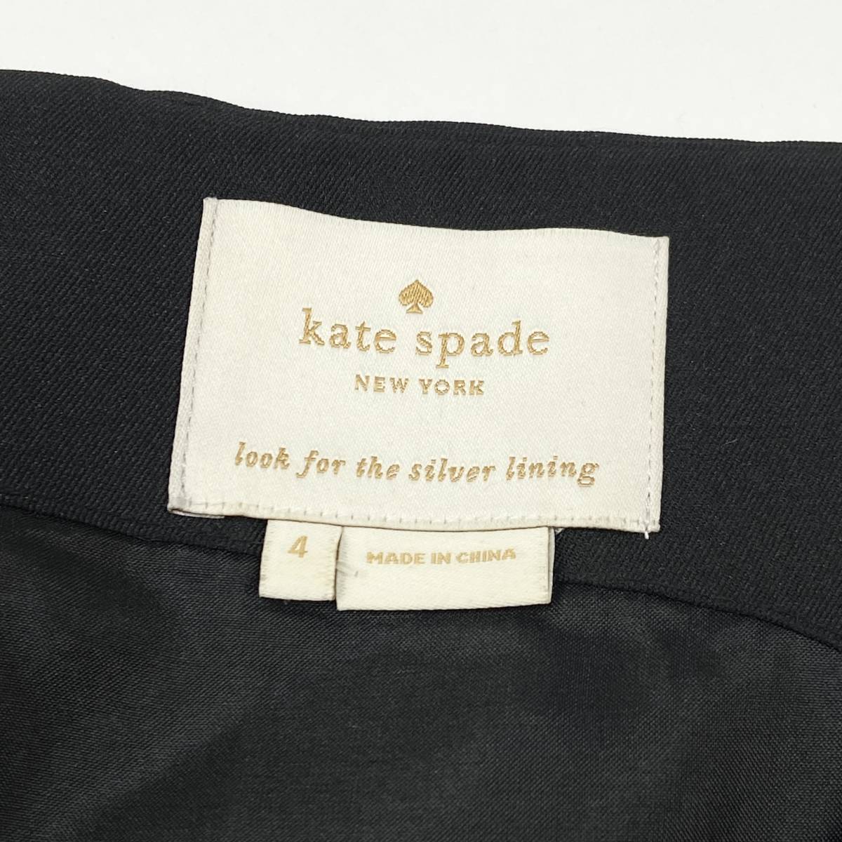 極美品 kate spade ケイトスペード ビジュー&スパンコール装飾 ノースリーブVネックワンピース NJMU5101 サイズ4 SSL624 ブラック ドレス