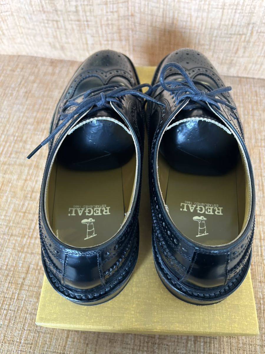 REGAL リーガル ブラック ウイングチップ レザー 革靴 ビジネスシューズ 黒 24.5cm_画像6