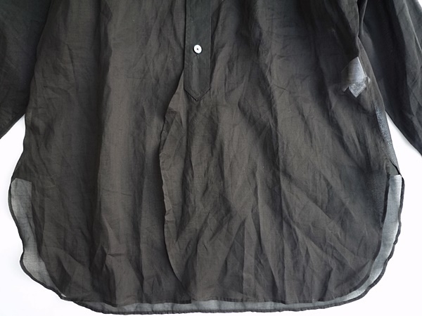 S5 2021AW BACCA バッカ シアー オーガンジー バンドカラー シャツ 定価￥25300 黒 ブラック トゥモローランドの画像5
