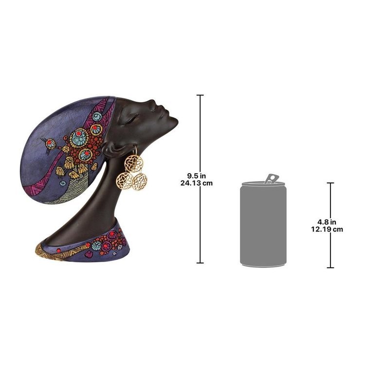 アフリカの王女ゲレの頭飾り彫像 ヌビアの乙女の彫刻胸像:バドゥ インテリア彫刻 ホーム工芸 リビング カフェ パブ 贈り物 輸入品_画像5