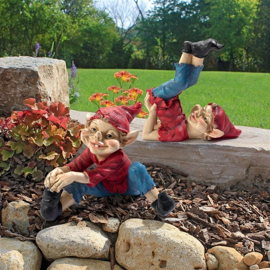 風変わりなエルフのガーデンノーム彫像 庭園インテリア置物オブジェ 玄関 園芸 芝生 プレゼント贈り物 輸入品