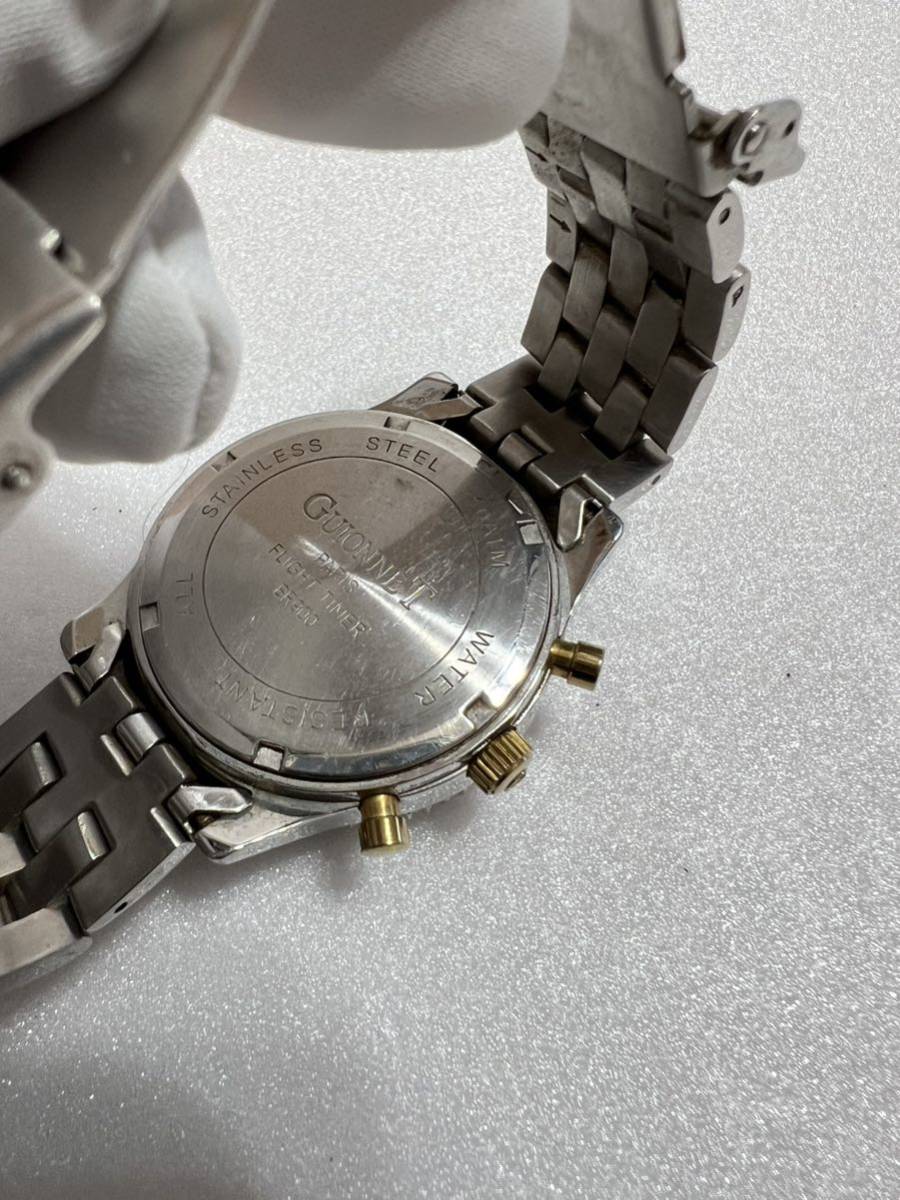 ジャンク品　腕時計　メンズ　クォーツ　同梱OKクロノグラフ ギオネ GUIONNET フライトタイマー BR900_画像6
