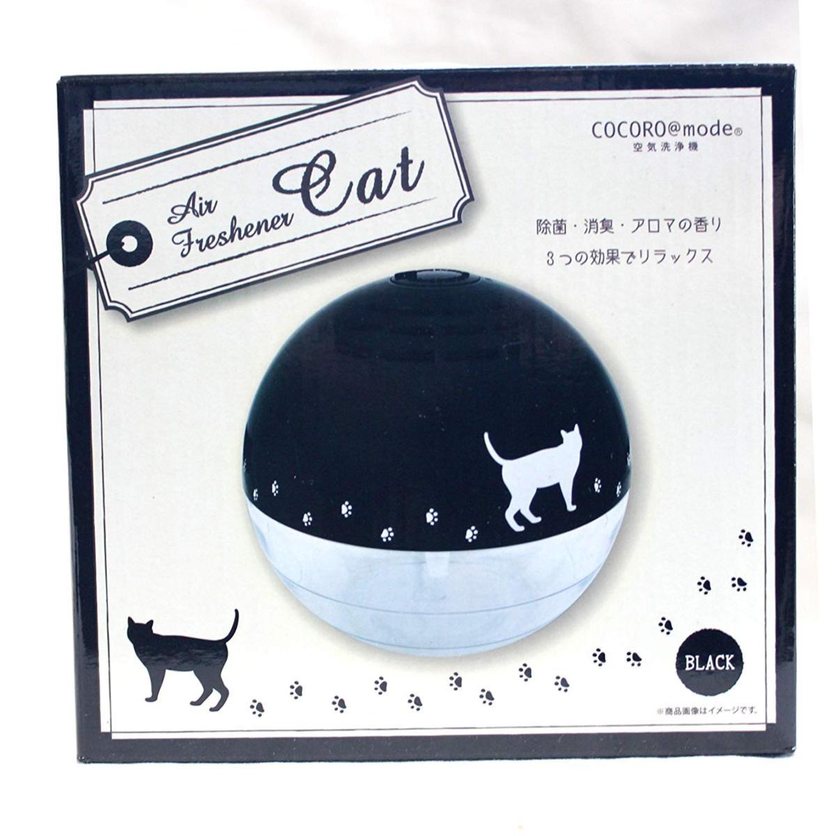 1円スタート★新品★限定まとめ売り★空気洗浄機 CAT 猫デザイン おためしアロマ付 エアフレッシュナー ブラック 【６箱セット】NC42321-6_画像6