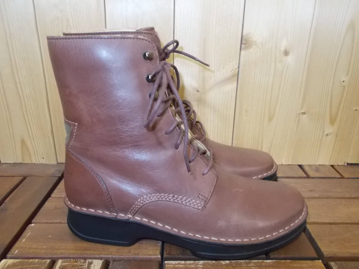 e787◆clarks ショートブーツ◆サイズ5D 500690 G6 ブラウン色 レザー 本革 クラークス ブーツ 編み上げ 使用感はそこまでありません_画像4