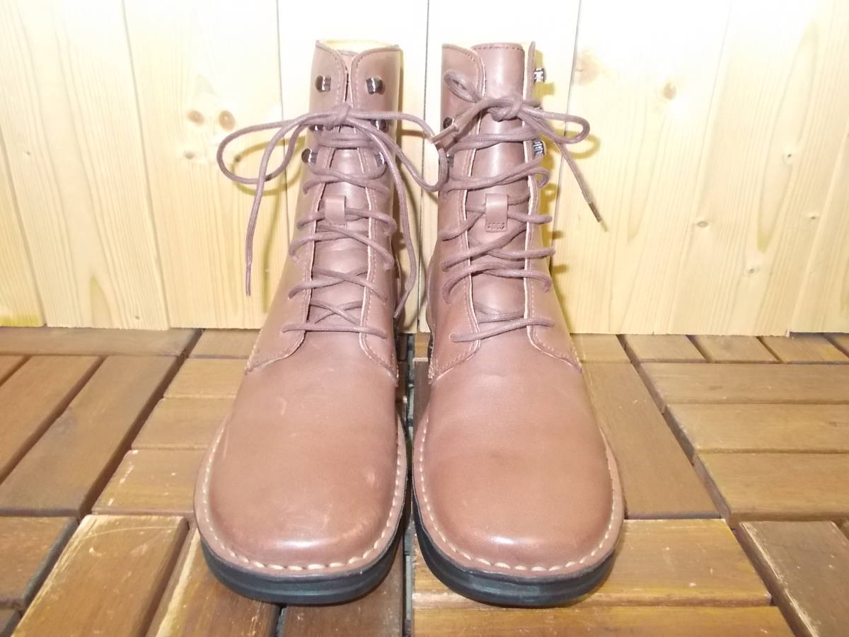 e787◆clarks ショートブーツ◆サイズ5D 500690 G6 ブラウン色 レザー 本革 クラークス ブーツ 編み上げ 使用感はそこまでありません_画像1