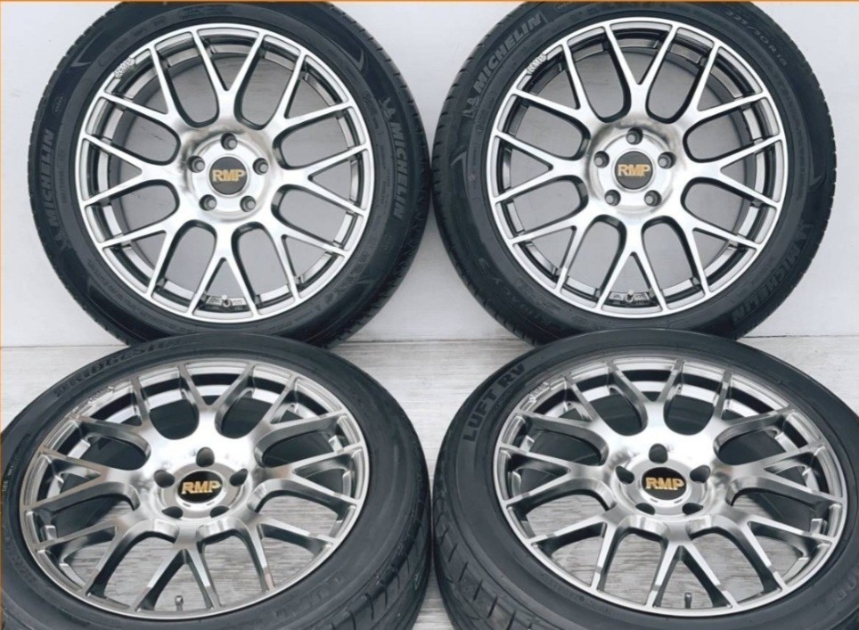 MID RMP 028F アルミホイール4本 　 　　18×8J 5-114.3 INSET+42 225/50R18 　　　　マークX　クラウン等に…　　　_画像1