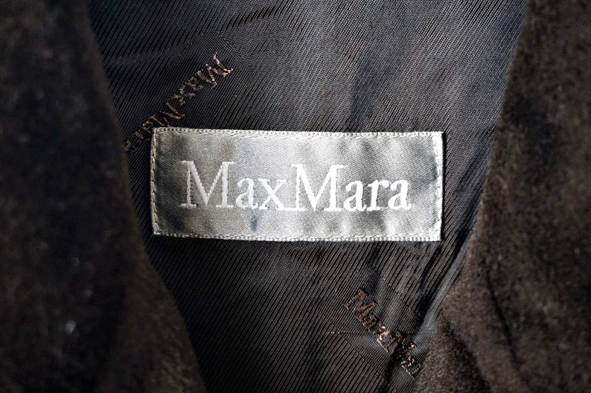 L658　マックスマーラ　MaxMara　ウールマーク　Wool Mark　シングル　コート　ダークブラウン　サイズ40　レディース_画像5