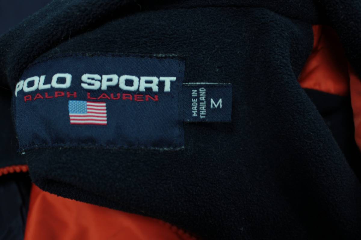 L251　POLO SPORT　ポロスポーツ　ラルフローレン　RALPH LAUREN　ナイロンジャケット　裏フリース　M　ビッグシルエット　90S_画像5