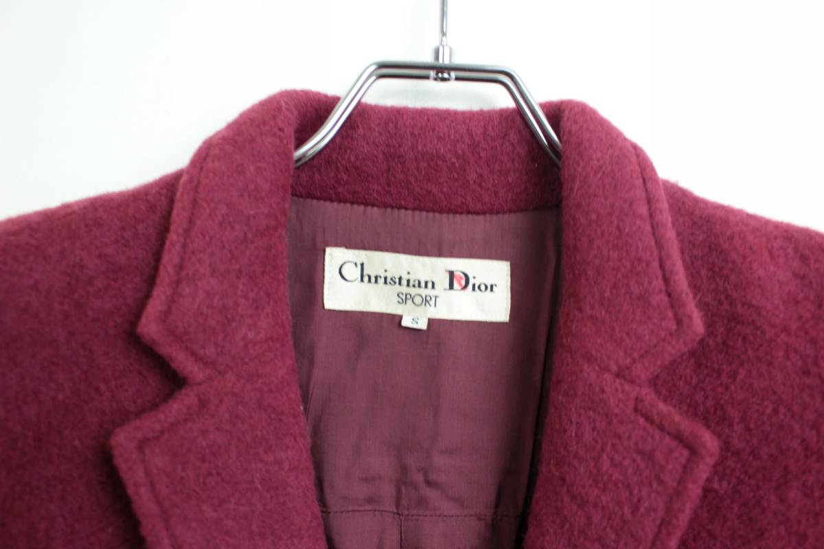 L291　オールド　クリスチャンディオール　Christian Dior　ツイードウールジャケット　ピンク　サイズS　women's_画像3