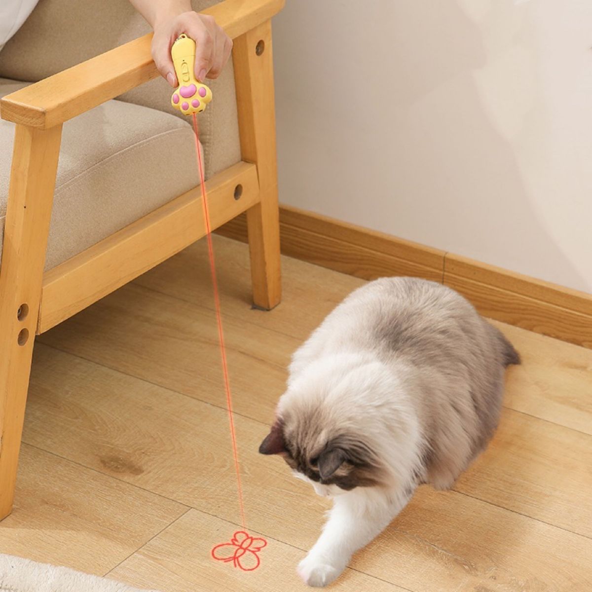猫　充電式　じゃらし おもちゃ　ペット　LED ライト　レーザー ポインター　黄 最新版: