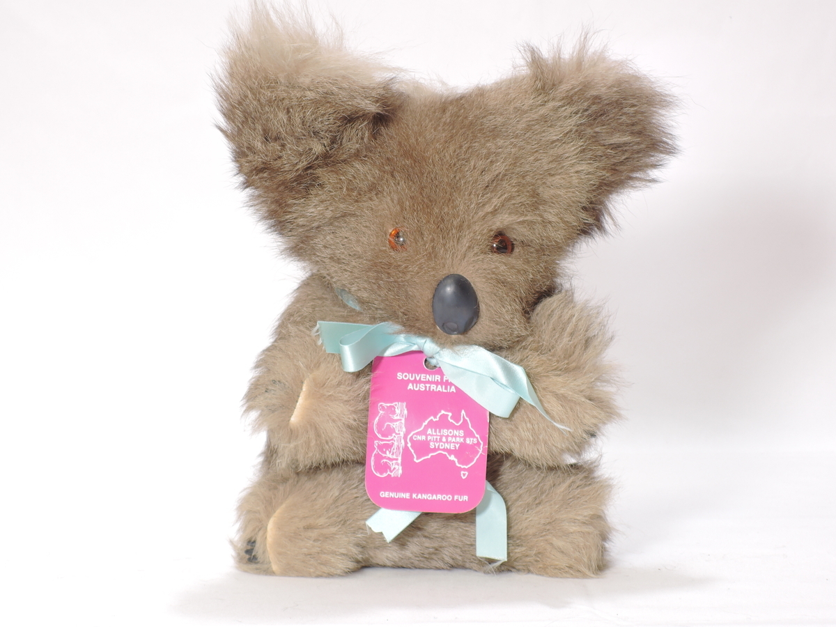  kangaroo fur koala soft toy 25cm music box built-in 16cm 12cm 3 body set # Australia tag attaching 
