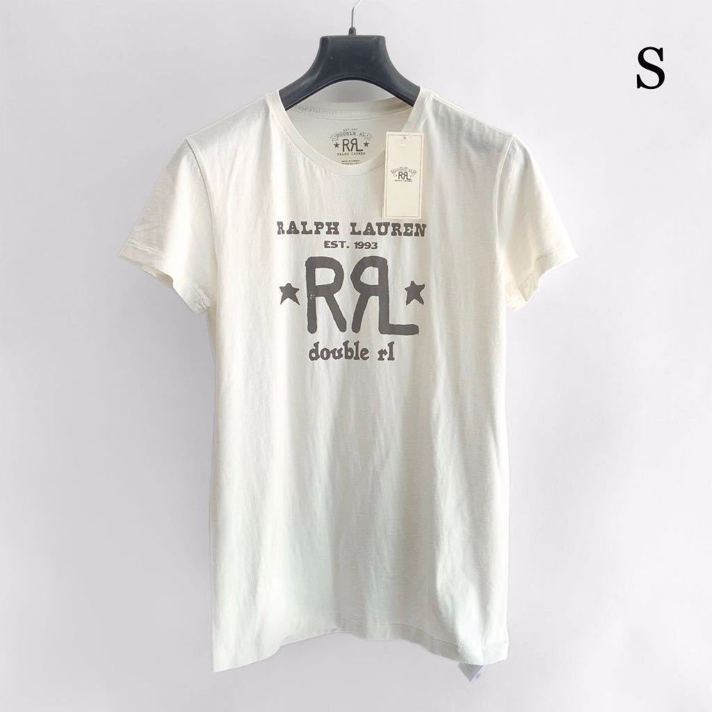 人気商品 新品 DOUBLE RL RRLダブルアールエル ラルフローレン ロゴ クルーネック Tシャツ カットソー 無地 半袖 ホワイト Sサイズ