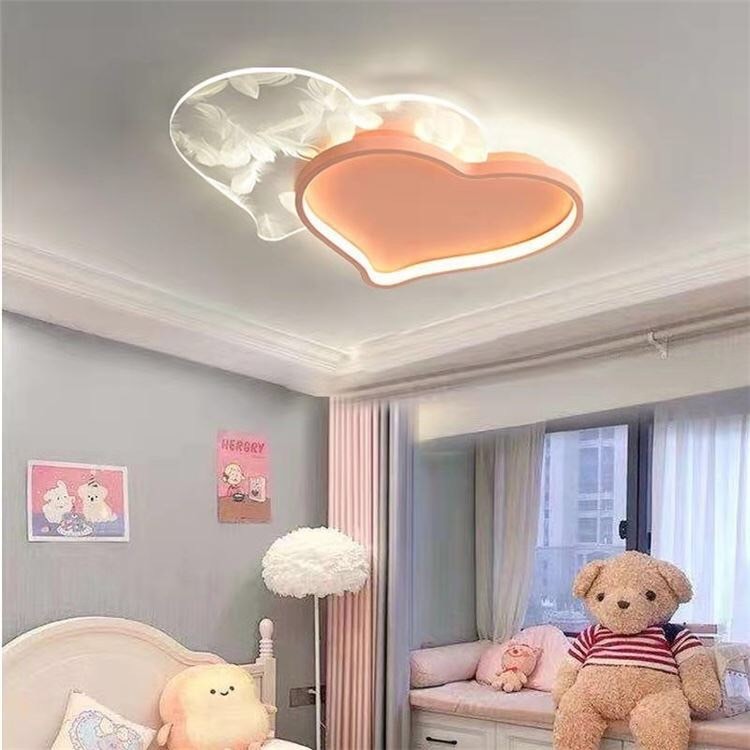 大特価　LEDシーリングライト リビング 子供屋 寝室 天井照明 ハート型　ピンク色