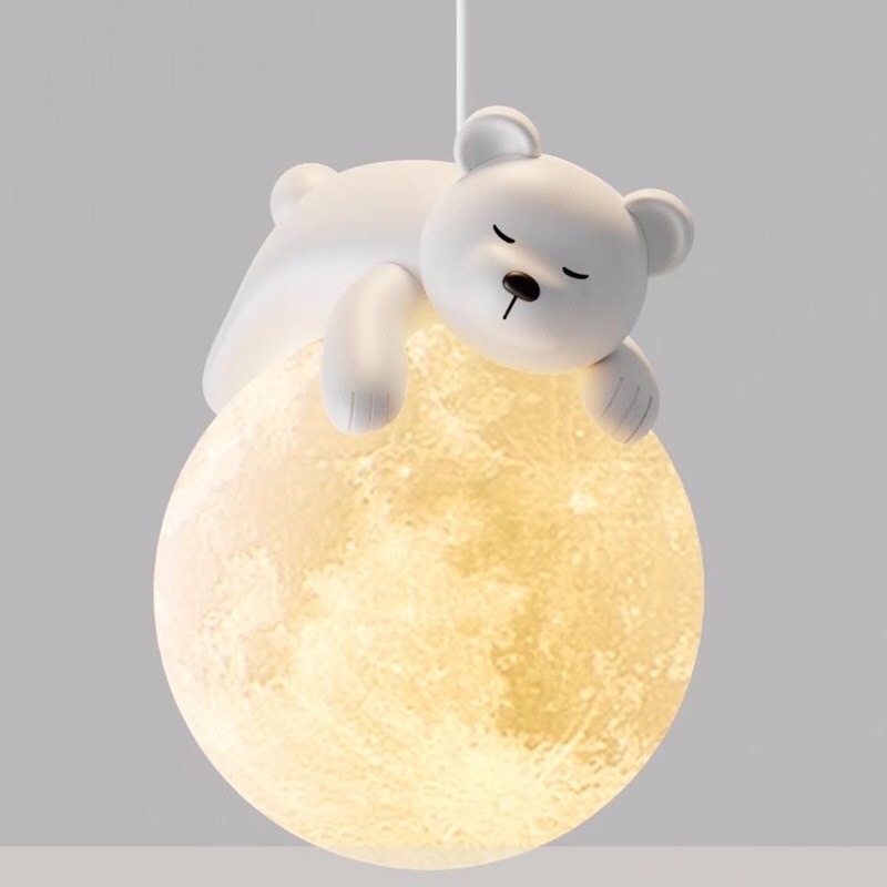 大特価　LEDペンダントライト 子供屋照明 居間 店舗 枕元 月球型 【熊】 可愛い