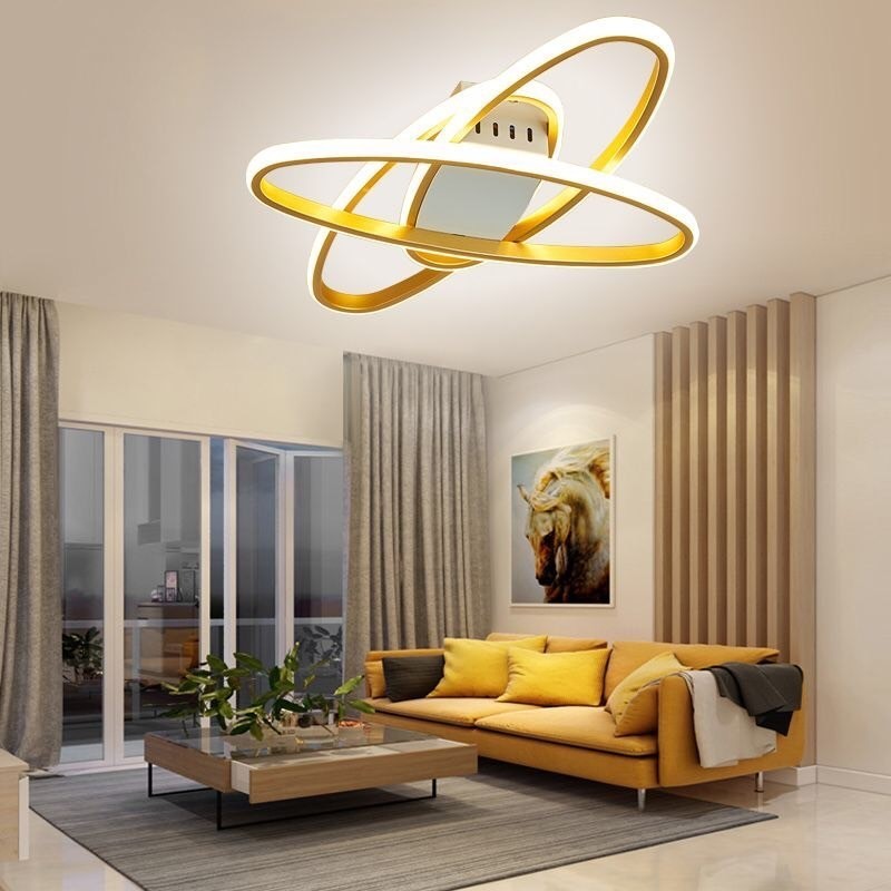 大特価　LEDシーリングライト 寝室 ダイニング照明 調光調色 リモコン付 惑星 金色