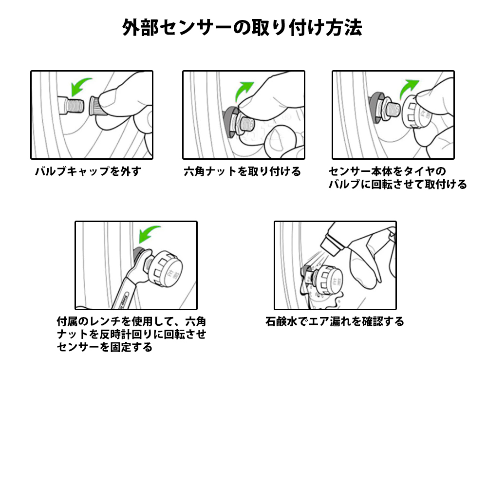 タイヤ空気圧監視システム ミニ TPMS コンパクト カラーディスプレイ 空気圧センサー カローラクロス_画像10