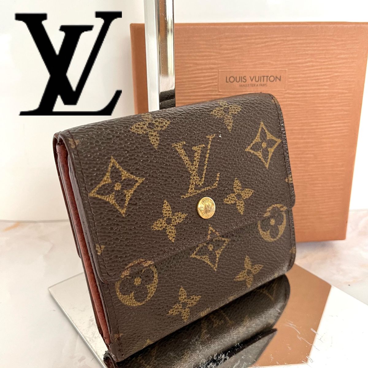 正規品》【Louis Vuitton 】モノグラム 二つ折り財布 箱付き｜Yahoo