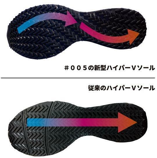 22.5cm black slipping difficult sneakers day . rubber HyperV #005 enduring slide bottom 