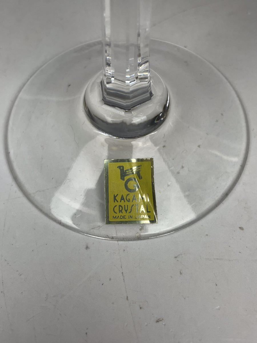 D) KAGAMI カガミクリスタルガラス 色被せ グラスペアセット 切子グラス ワイングラス 江戸切子 Crystal 高級 和食器 工芸品_画像4