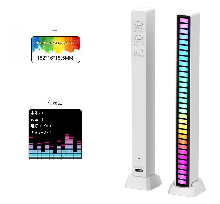 Новый эмбиент световой бар белый эквалайзер в вещах аксессуаров ПК USB питания реакция реакция освещения живой музыки