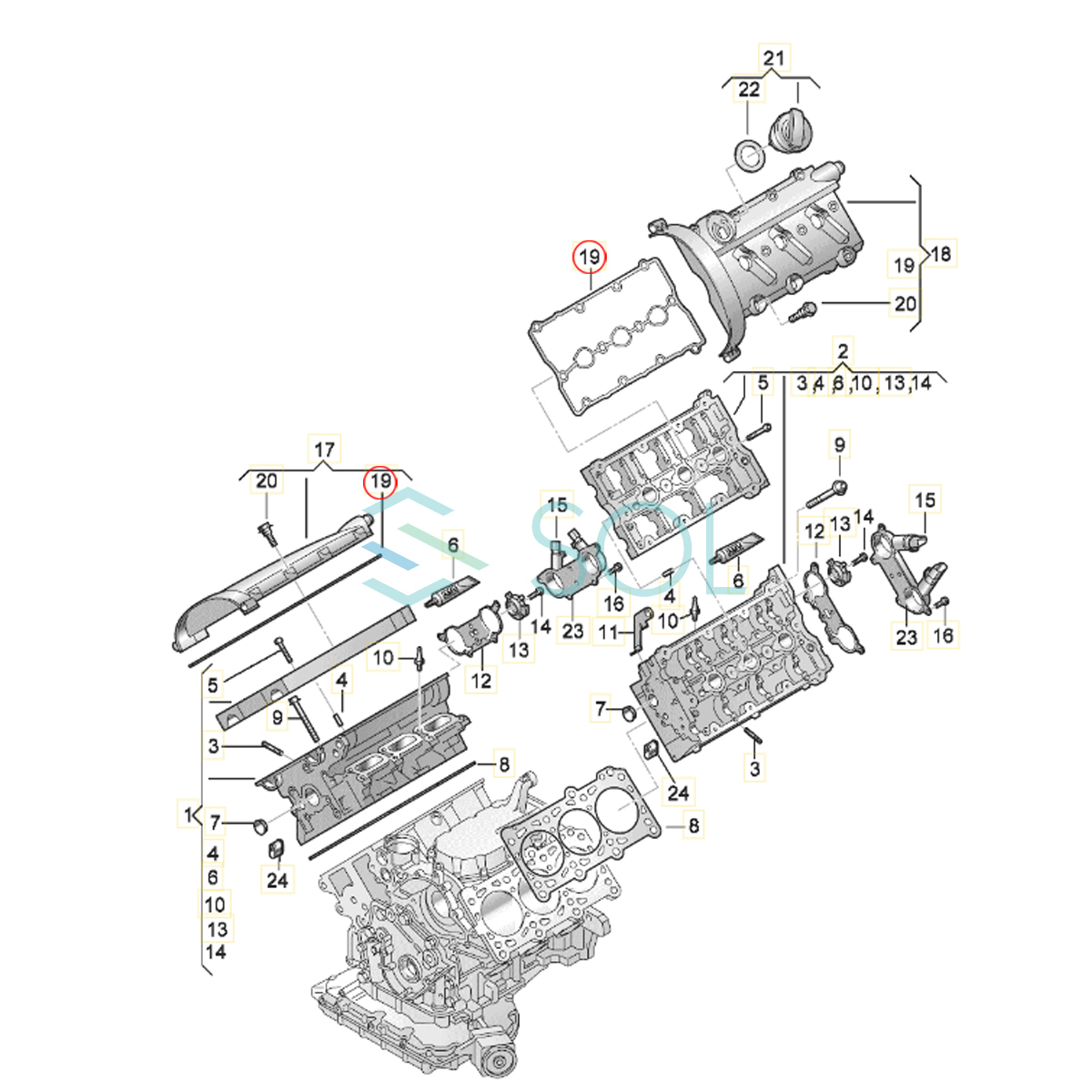 シリンダーヘッドカバーガスケット 左右共通 A4 B6 B7 A6 C5 C6 アウディ タペットカバーパッキン 8E 4B 4B 4F ガスケット 06C103483J_画像4