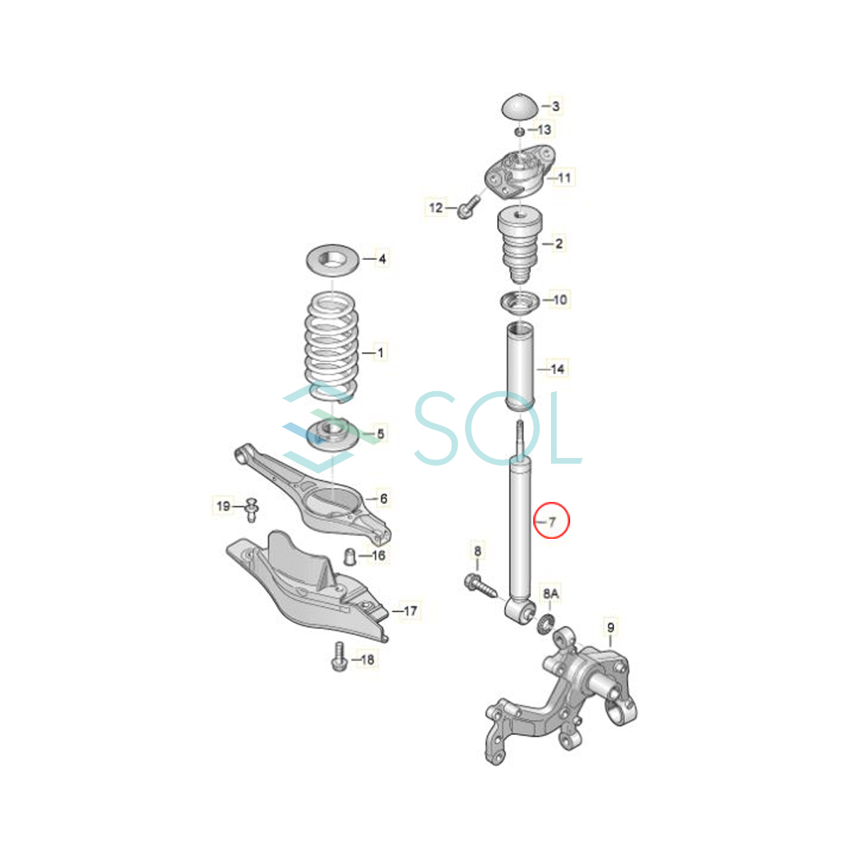  Audi A3(8P1 8PA) rear shock absorber left right set 1K0513029HS 1K0513029GT 1K0513029HT 1K0513029GP 1K0513029NC shipping deadline 18 hour 