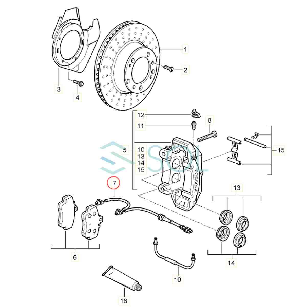 ポルシェ ボクスター(987) ケイマン(987) フロント ブレーキパッドセンサー 左側 2本セット 99761275500 99761275501_画像4