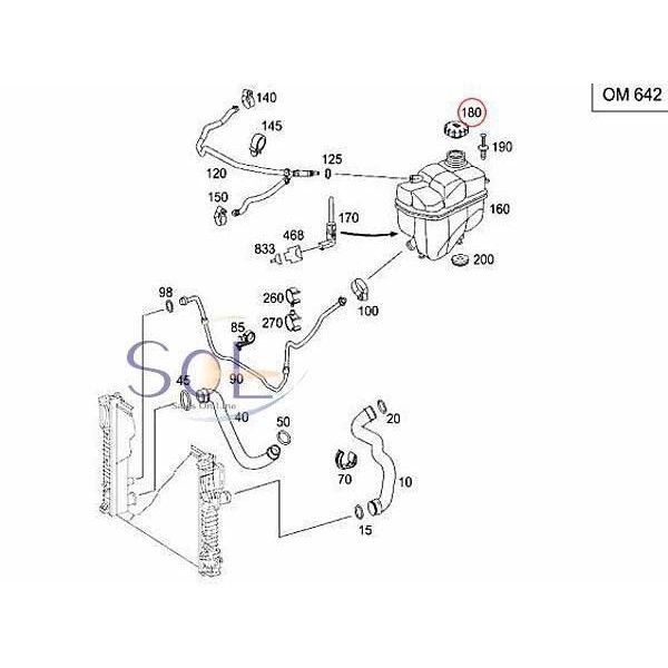 ベンツ W202 W208 ラジエーターキャップ エクスパンションタンクキャップ C200 C240 C280 CLK200 CLK320 CLK55 0005018215 2105010615_画像2